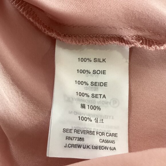 J. Crew Womens Pink 100% Silk Long Sleeve Button-Up Blouse Size 00 - Picture 4 of 10